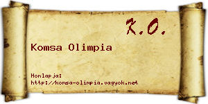Komsa Olimpia névjegykártya